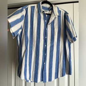 Vintage expressions Blue and White Striped Men's Shirt 100% Cotton